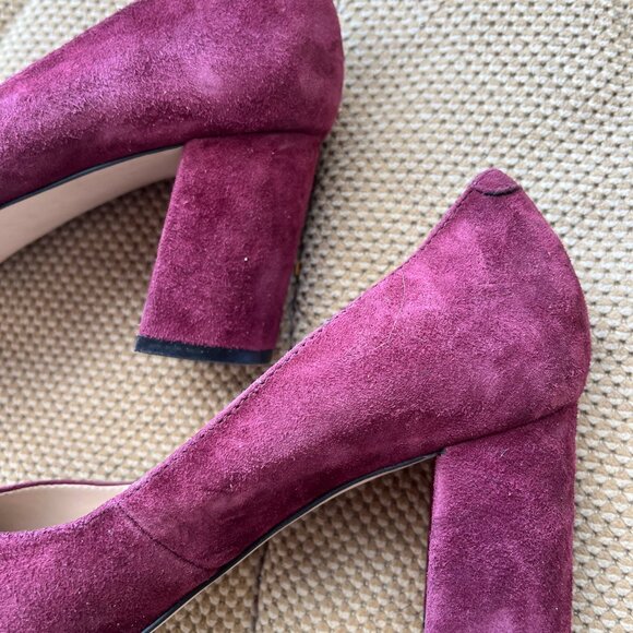 Steve Madden Savy Purple Suede Block Heel Pump Size 8.5M‎ Slip On Shoes - Picture 6 of 10